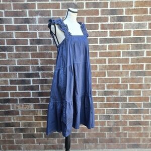 Sofia Made in Italy Blue Tiered Midi Dress Sleeveless Size L